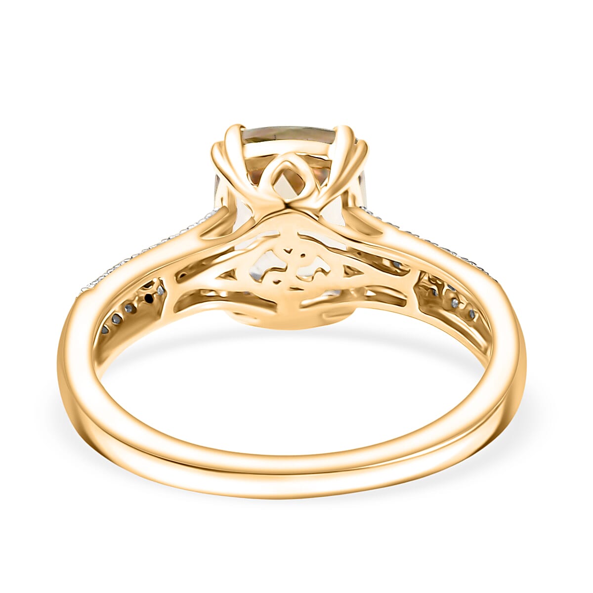 Certified & Appraised Luxoro AAA Turkizite and G-H I2 Diamond 2.75 ctw Ring in 14K Yellow Gold (Size 10.0) image number 4