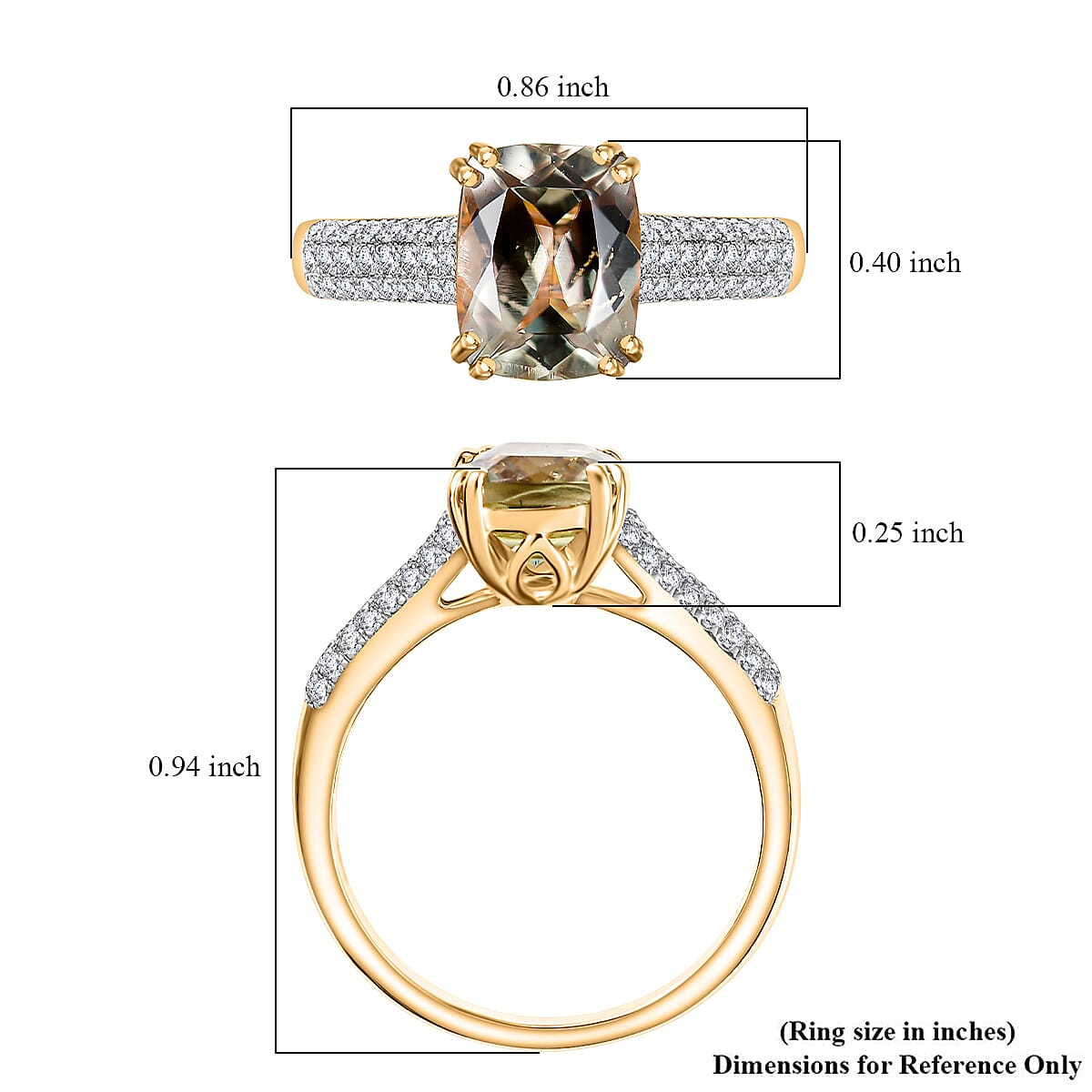 Certified & Appraised Luxoro AAA Turkizite and G-H I2 Diamond 2.75 ctw Ring in 14K Yellow Gold (Size 10.0) image number 5