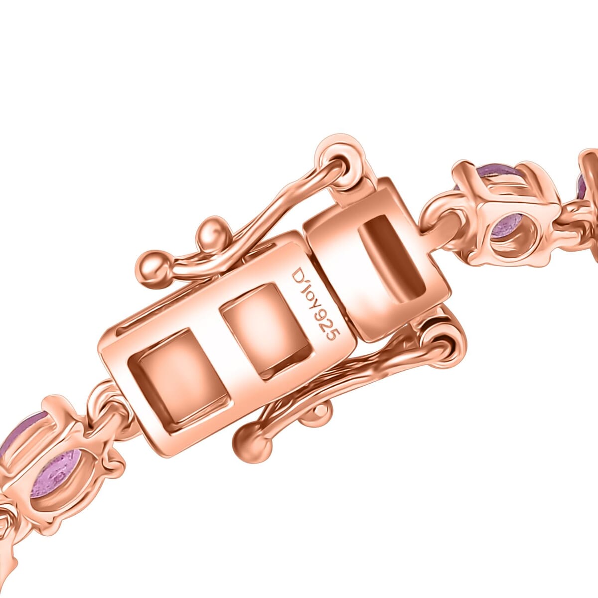 D'Joy Ilakaka Hot Pink Sapphire (FF) and Moissanite 8.35 ctw Bracelet in 18K Vermeil Rose Gold Over Sterling Silv (7.25 In) image number 3