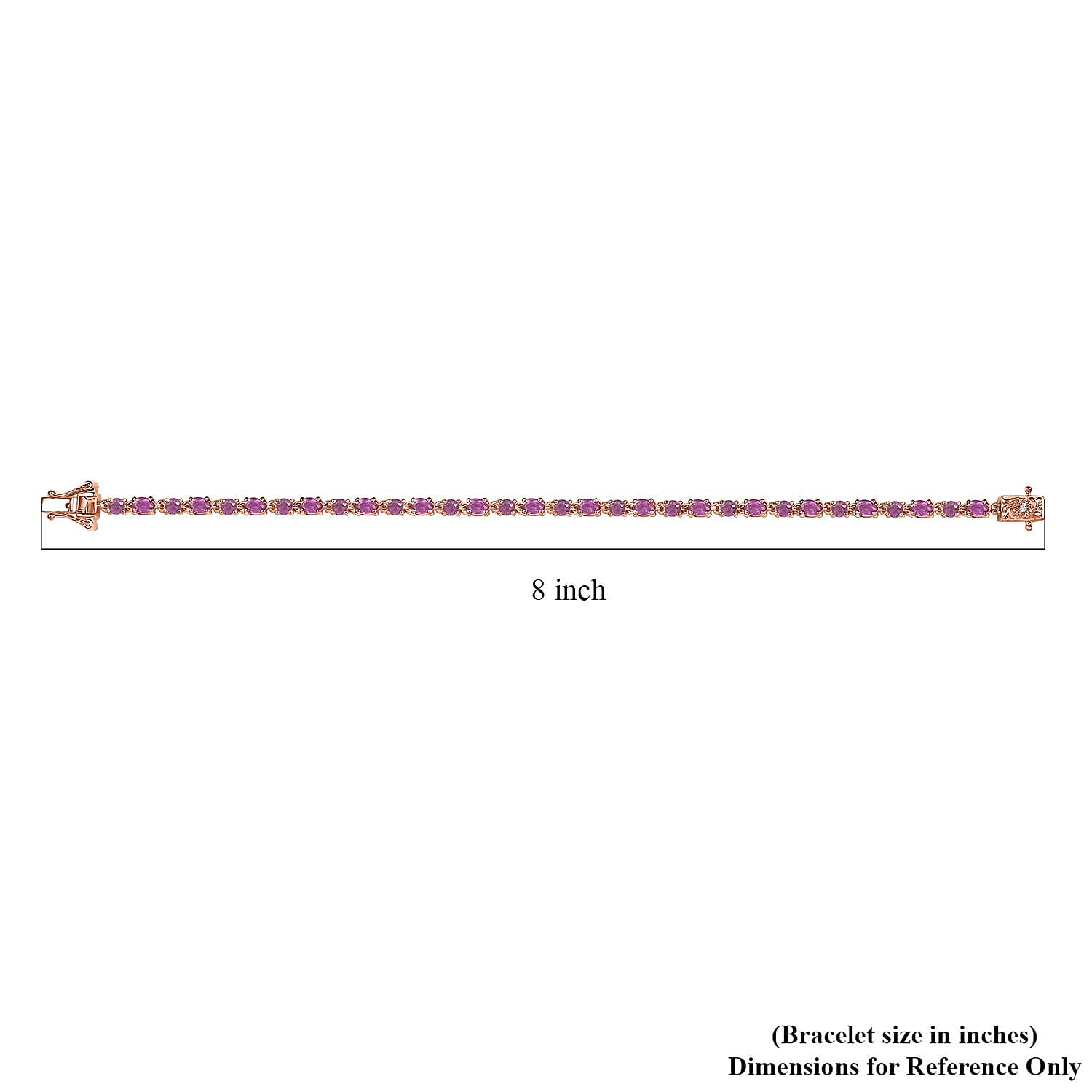 D'Joy Ilakaka Hot Pink Sapphire (FF) and Moissanite 8.35 ctw Floral Bracelet in 18K Vermeil Rose Gold Over Sterling Si (7.25 In)