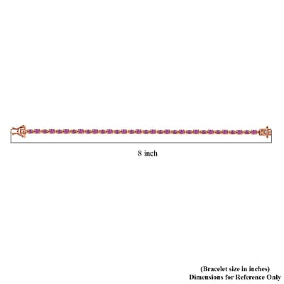 D'Joy Ilakaka Hot Pink Sapphire (FF) and Moissanite 8.35 ctw Floral Bracelet in 18K Vermeil Rose Gold Over Sterling Si (7.25 In)
