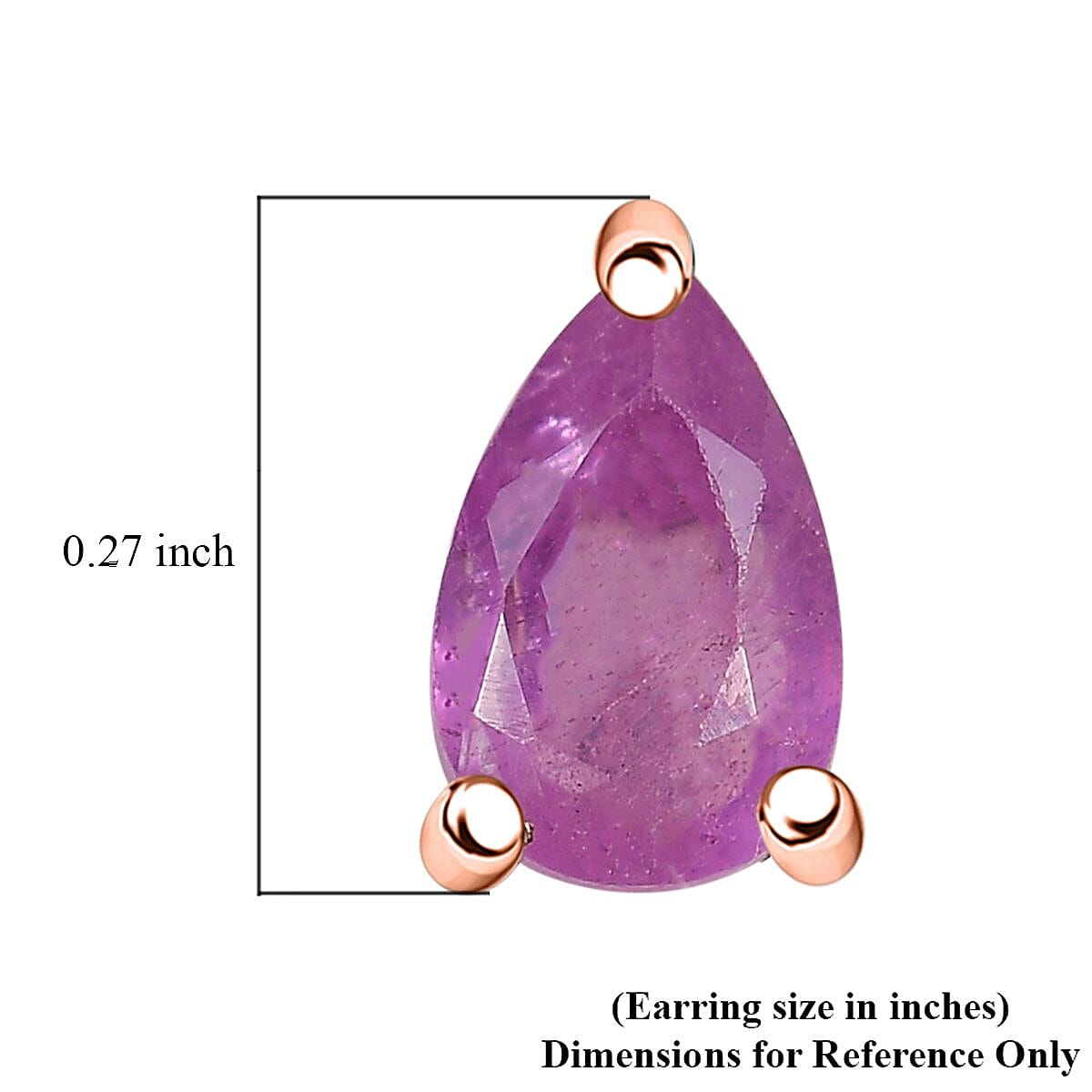 D'Joy Ilakaka Hot Pink Sapphire (FF) 1.15 ctw Everlight Solitaire Stud Earrings in 18K Vermeil Rose Gold Over Sterling Silver  image number 5