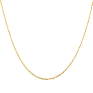 10K Yellow Gold 1.5mm Rope Chain Necklace 16 Inches 1.2 Grams