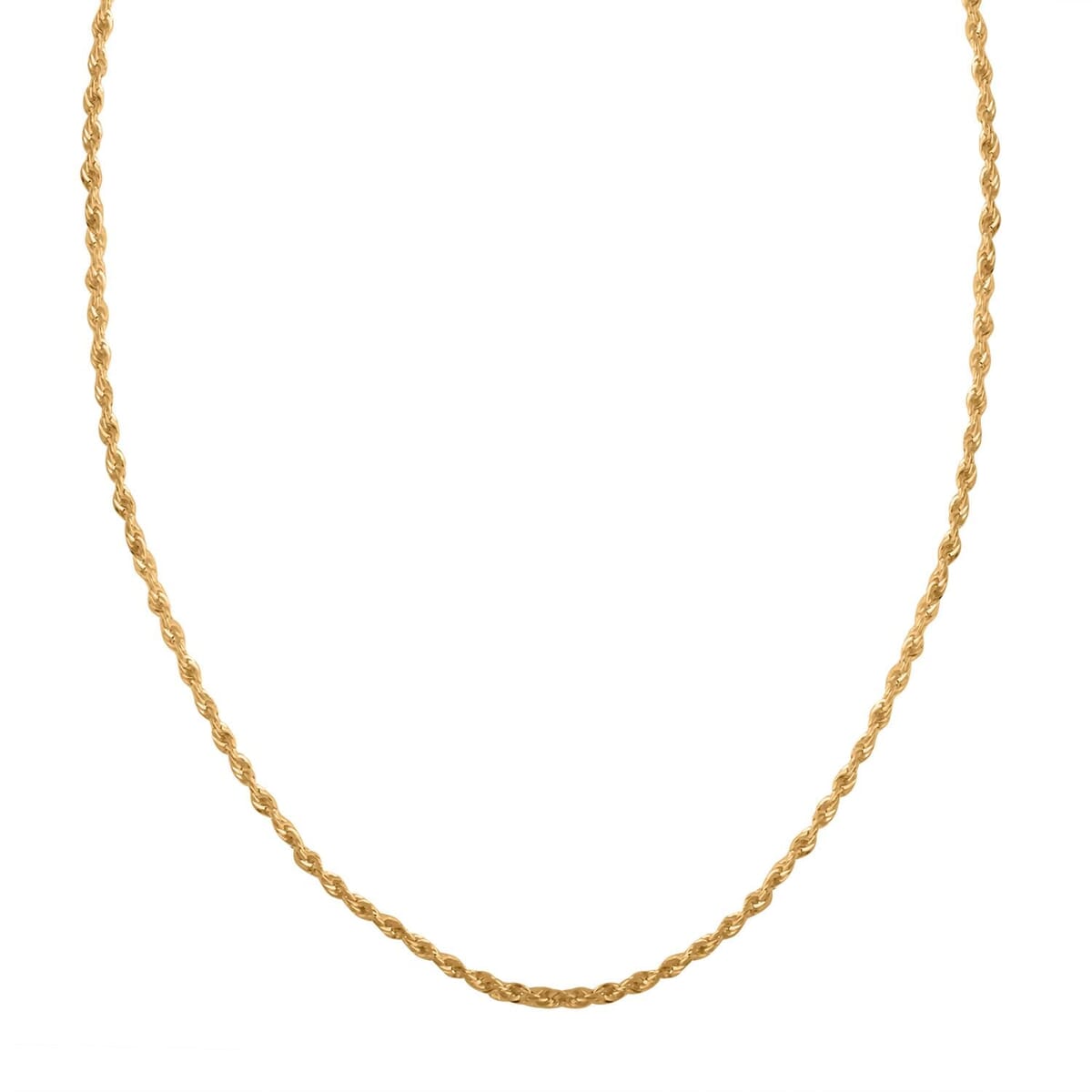 18K Yellow Gold 1.5mm Rope Chain Necklace 16 Inches 1.7 Grams image number 0