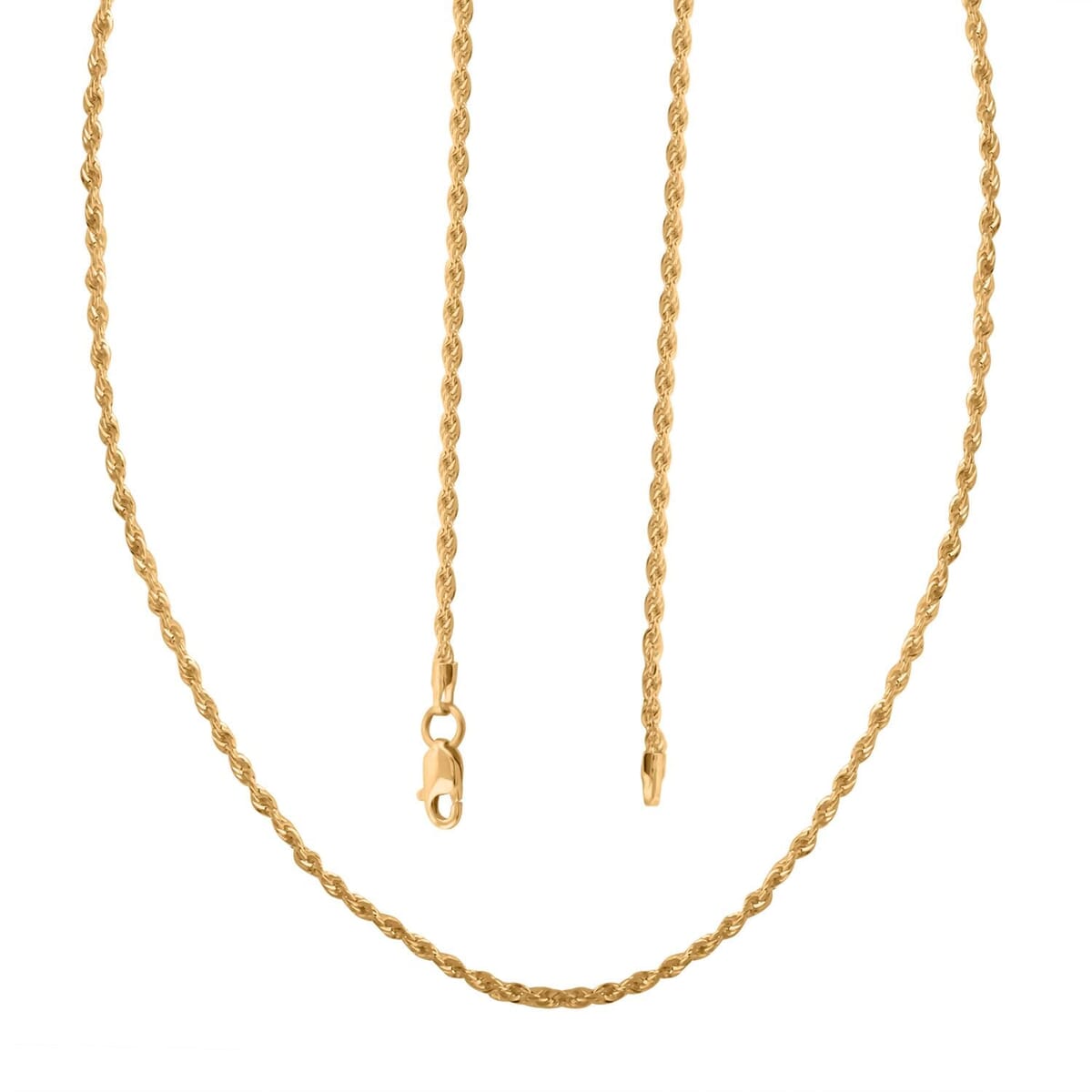18K Yellow Gold 1.5mm Rope Chain Necklace 16 Inches 1.7 Grams image number 3