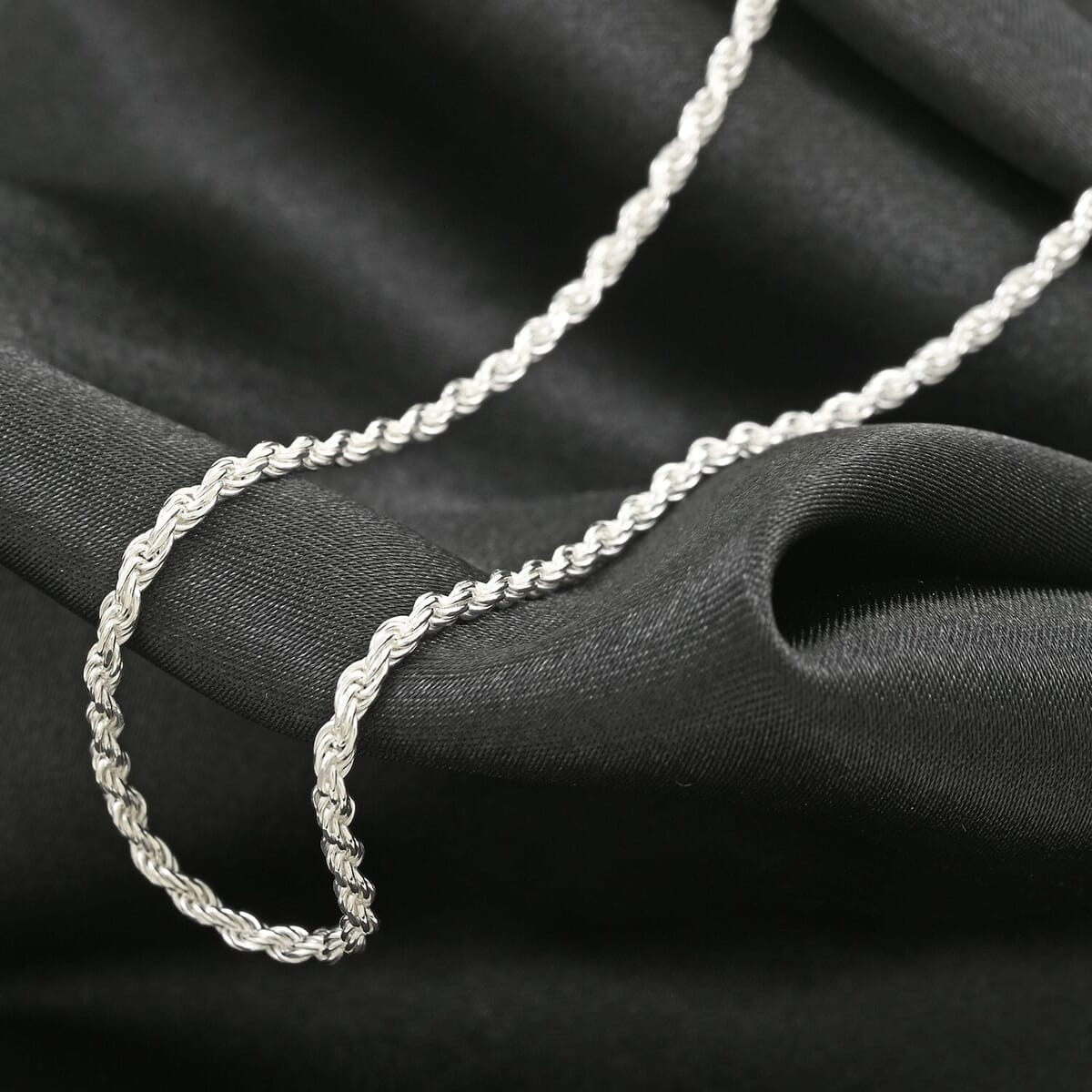 Sterling Silver 2mm Rope Chain Necklace 16 Inches 5.4 Grams image number 1