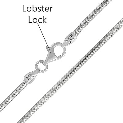 Italian Sterling Silver 2mm Snake Chain Necklace 16 Inches 6.20 Grams
