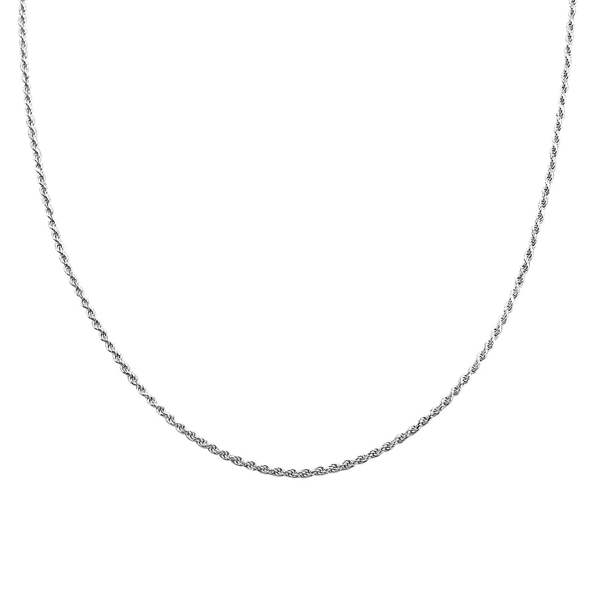  Sterling Silver 2mm Rope Chain Necklace 18 Inches 6 grams image number 0