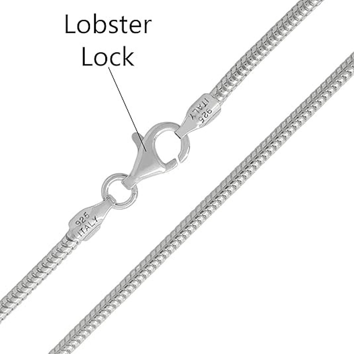 Sterling Silver 2mm Snake Chain Necklace 20 Inches 7.70 Grams image number 1