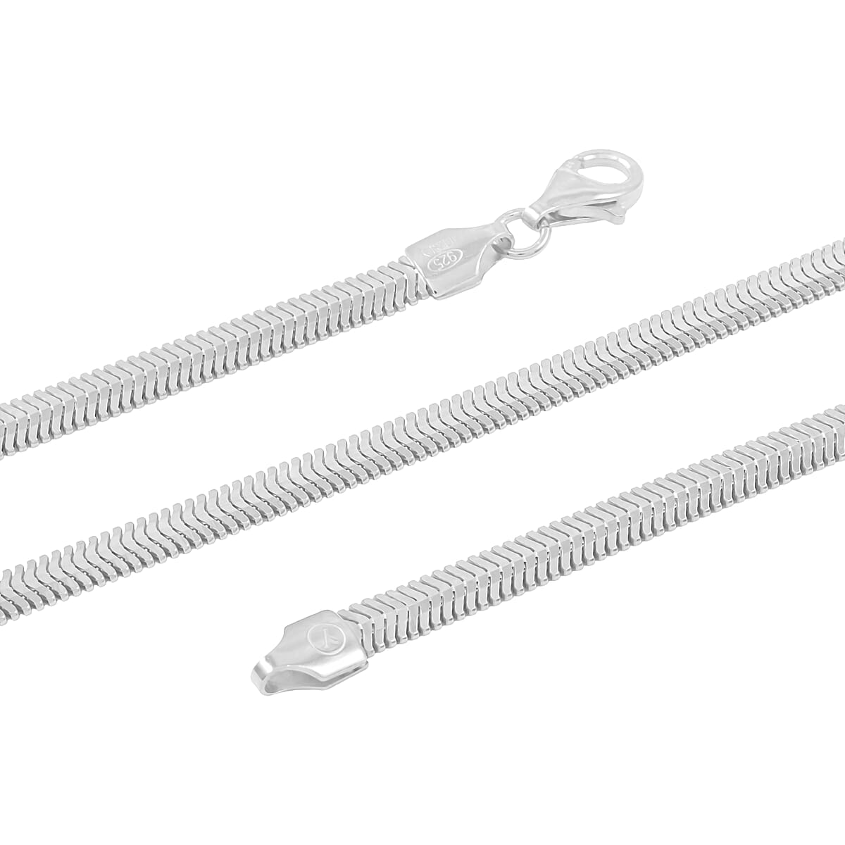 Sterling Silver 2mm Snake Chain Necklace 22 Inches 8.40 Grams image number 3