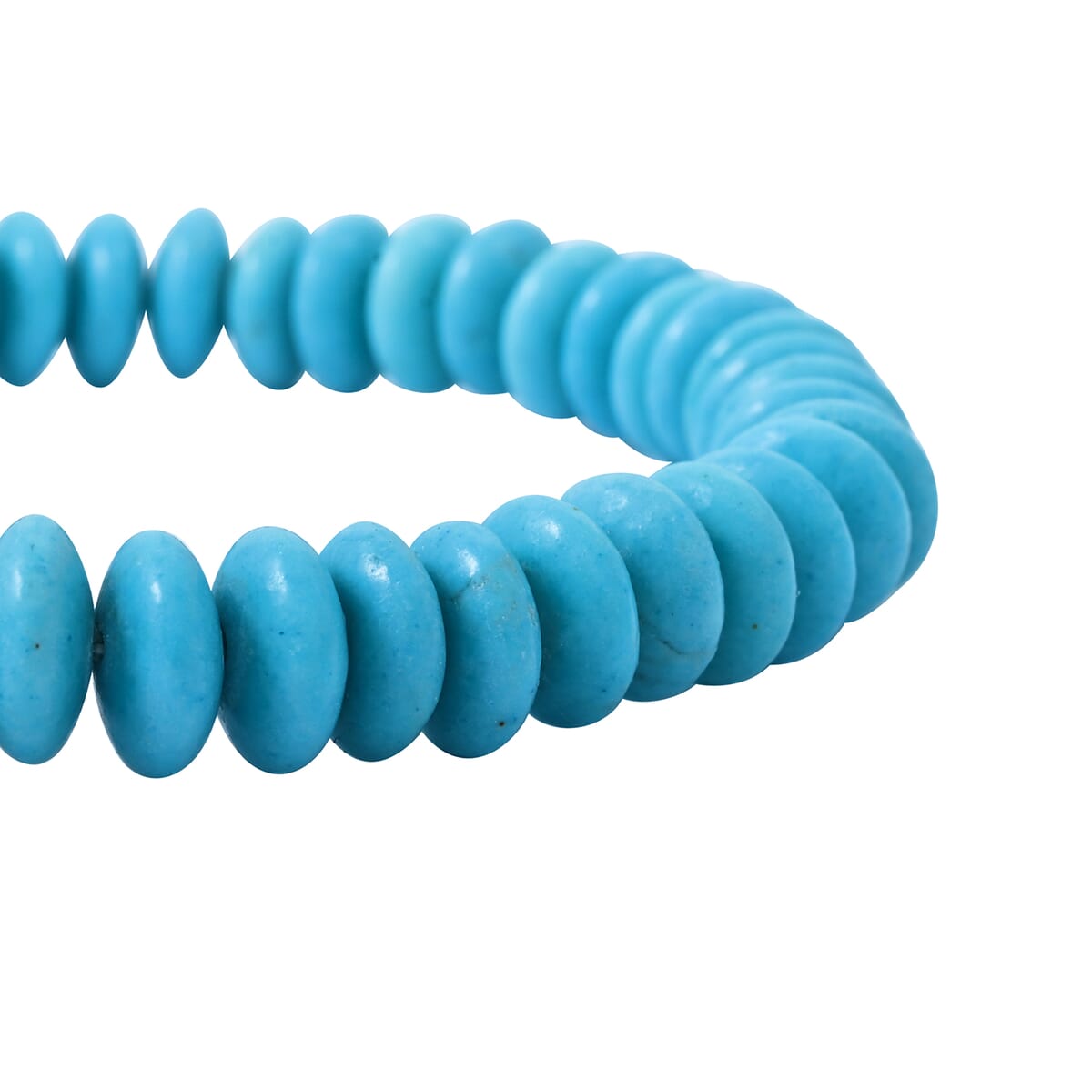 Imitation Turquoise Rondel Stretch Bracelet (6.0-7.0In) 66.50 ctw image number 2