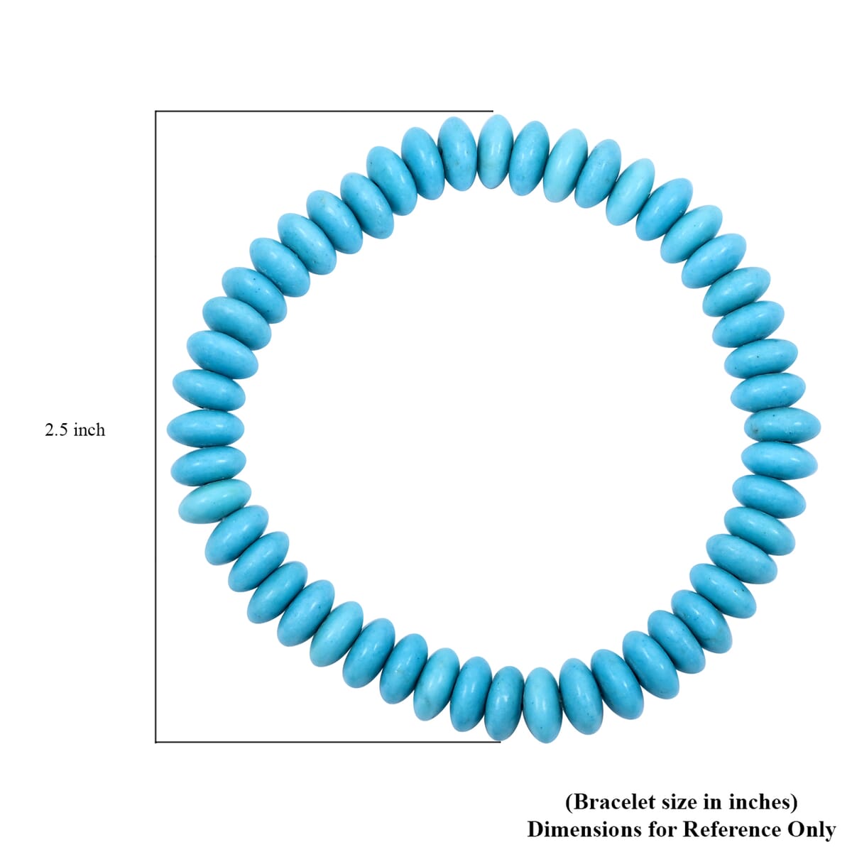 Imitation Turquoise Rondel Stretch Bracelet (6.0-7.0In) 66.50 ctw image number 3