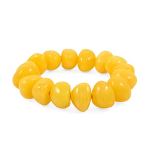 Lab Created Light Amber Nuggests Stretch Bracelet (6-7In)