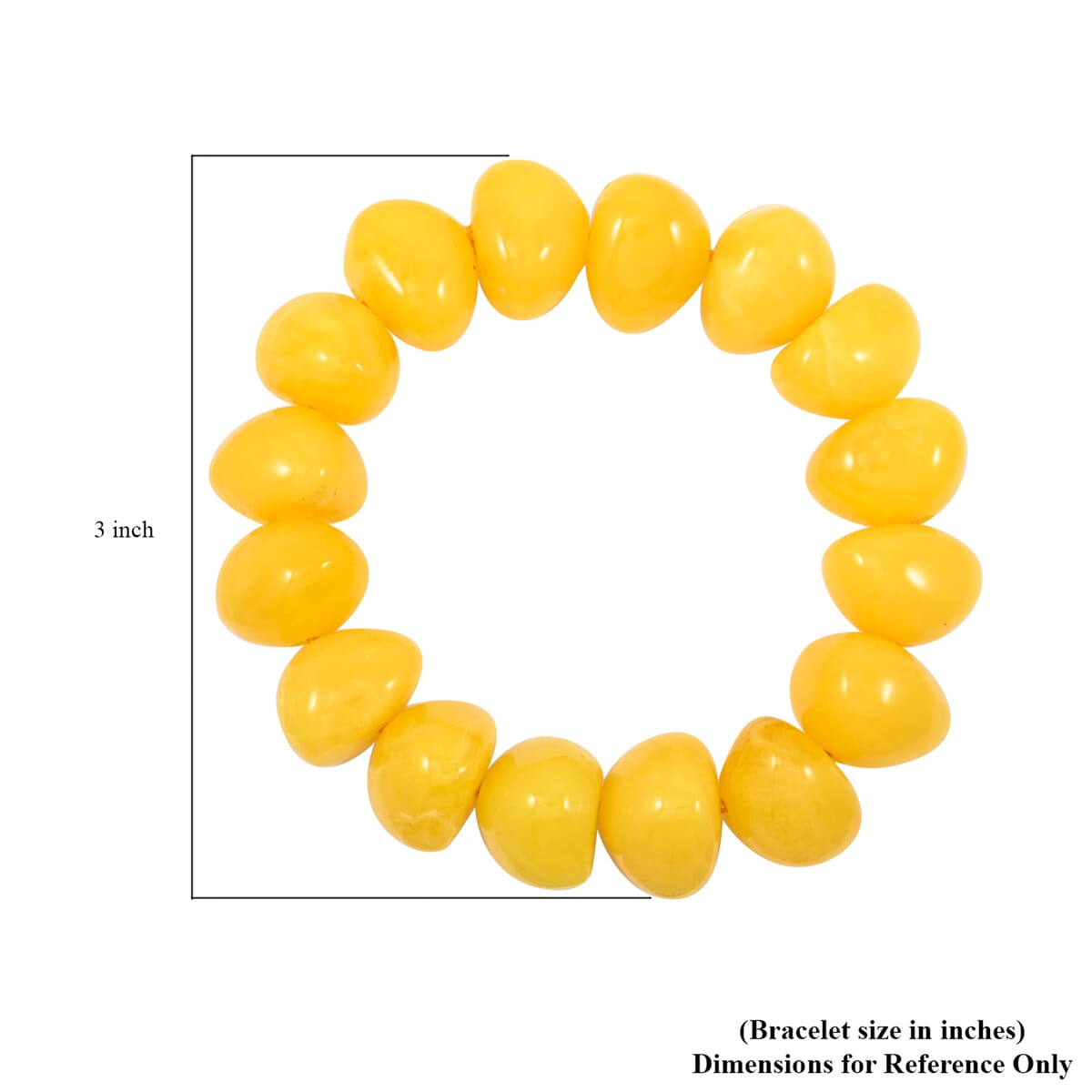 Lab Created Light Amber Nuggests Stretch Bracelet (6-7In) image number 3