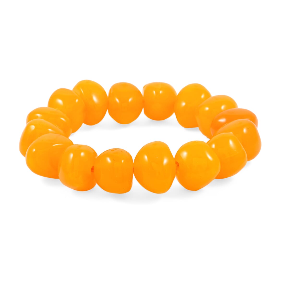 Lab Created Dark Amber Nuggests Stretch Bracelet (6-7In) image number 0