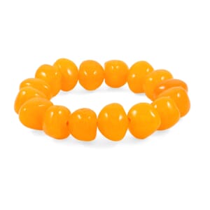 Lab Created Dark Amber Nuggests Stretch Bracelet (6-7In)
