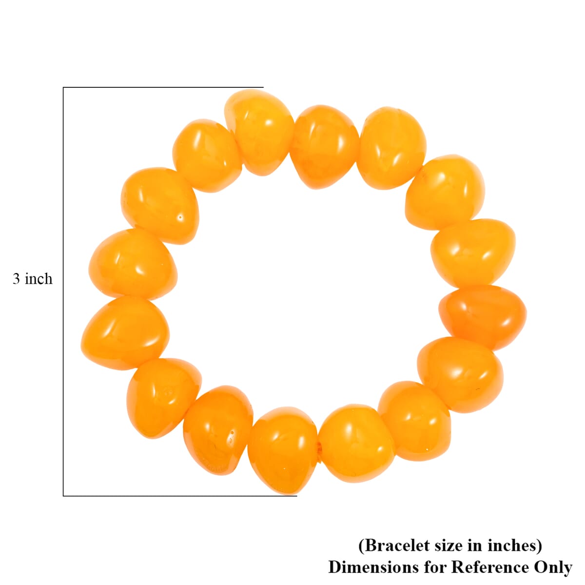 Lab Created Dark Amber Nuggests Stretch Bracelet (6-7In) image number 3