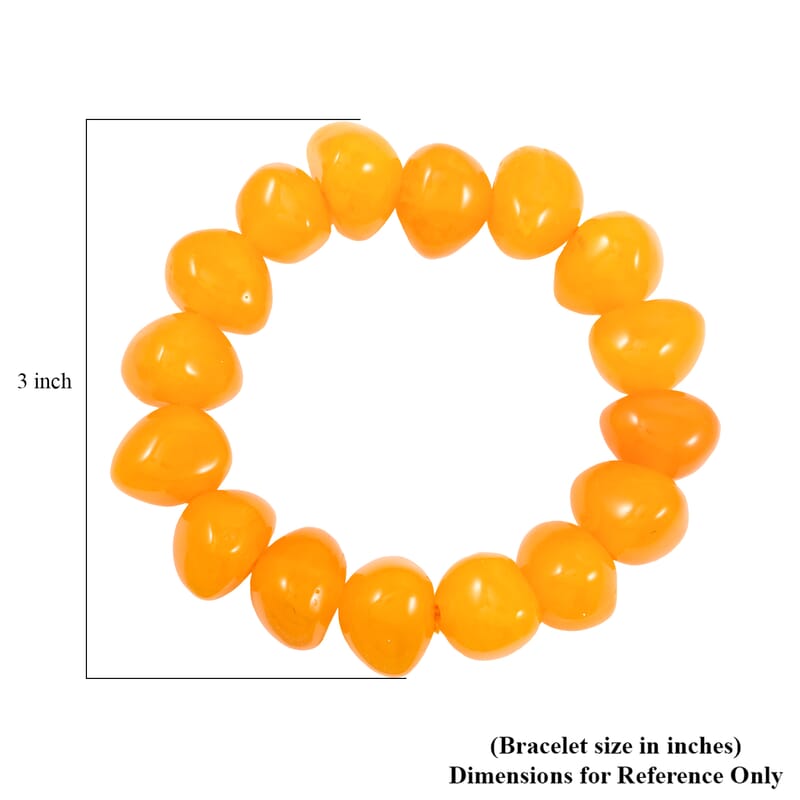 Lab Created Dark Amber Nuggests Stretch Bracelet (6-7In)