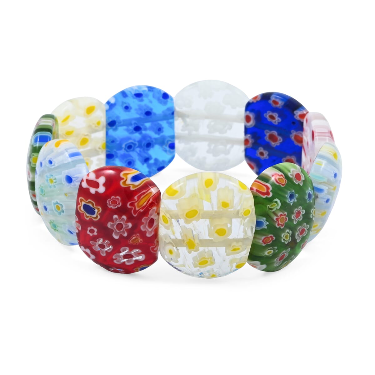 Multi Color Murano Style Stretch Bracelet (6-7In) image number 0