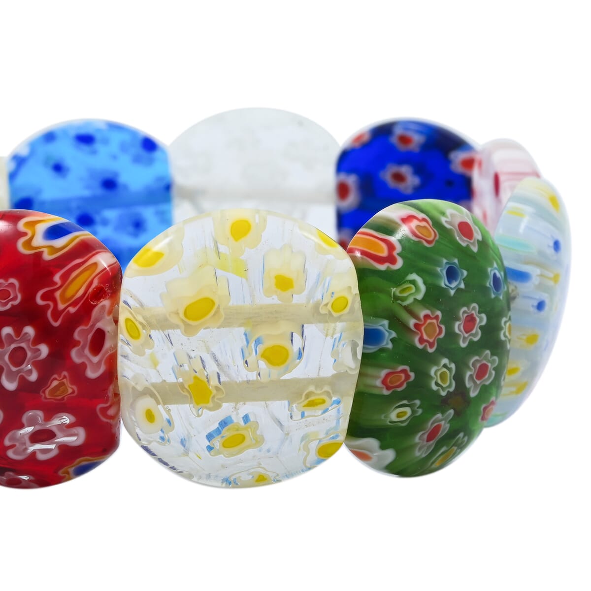 Multi Color Murano Style Stretch Bracelet (6-7In) image number 2