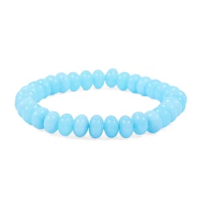 Amazonite 86.30 ctw Puffy Rondel Stretch Bracelet (6-7In)