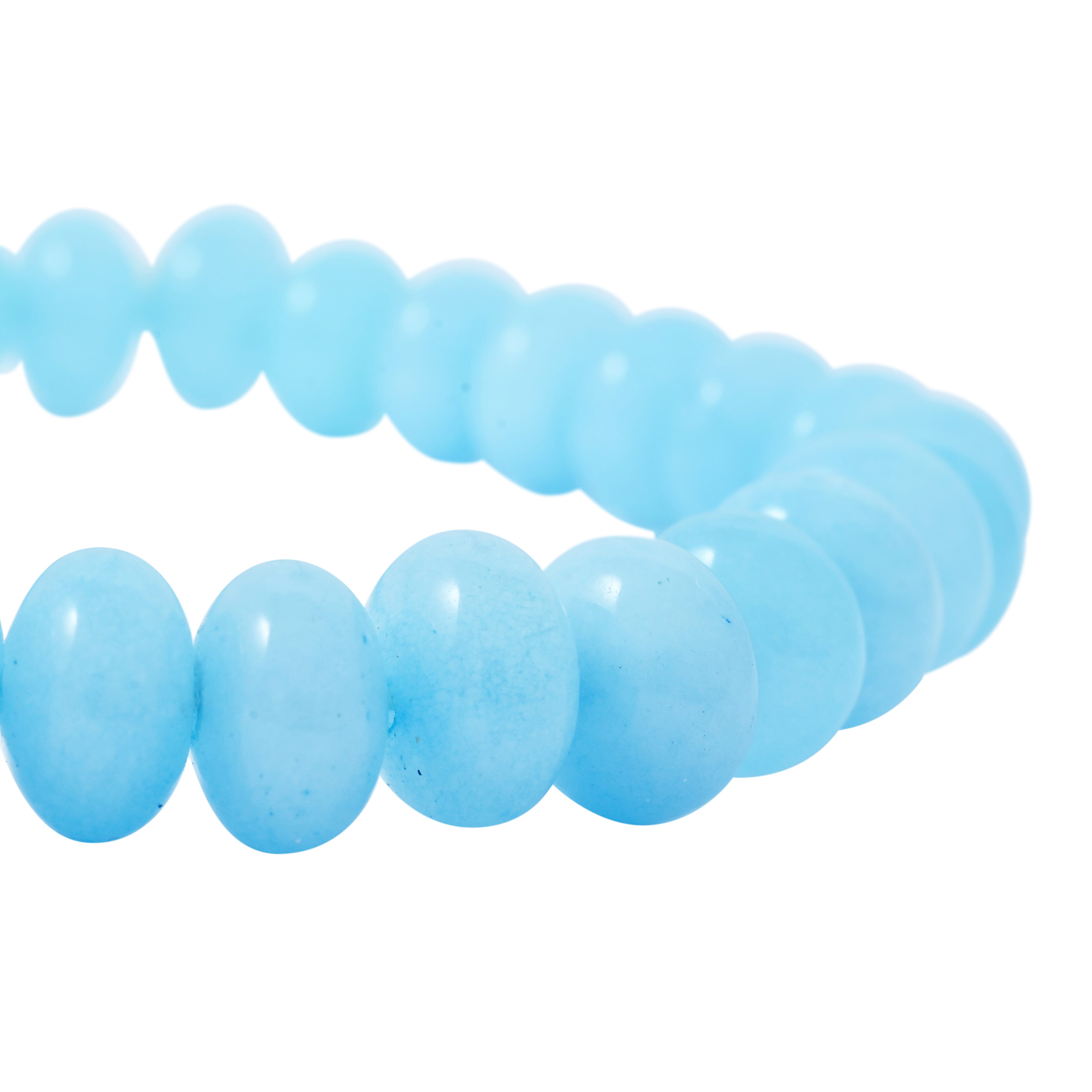 Amazonite 86.30 ctw Puffy Rondel Stretch Bracelet (6-7In)