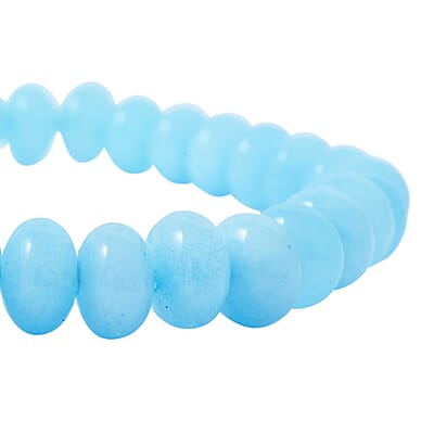 Amazonite 86.30 ctw Puffy Rondel Stretch Bracelet (6-7In)