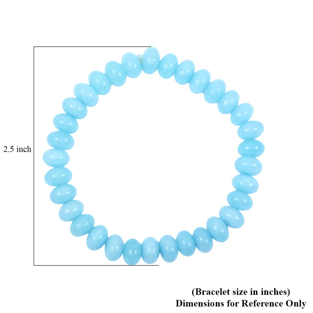 Amazonite 86.30 ctw Puffy Rondel Stretch Bracelet (6-7In) image number 3