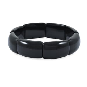 Black Obsidian 238.25 ctw Bridge Stretch Bracelet (6-7In)
