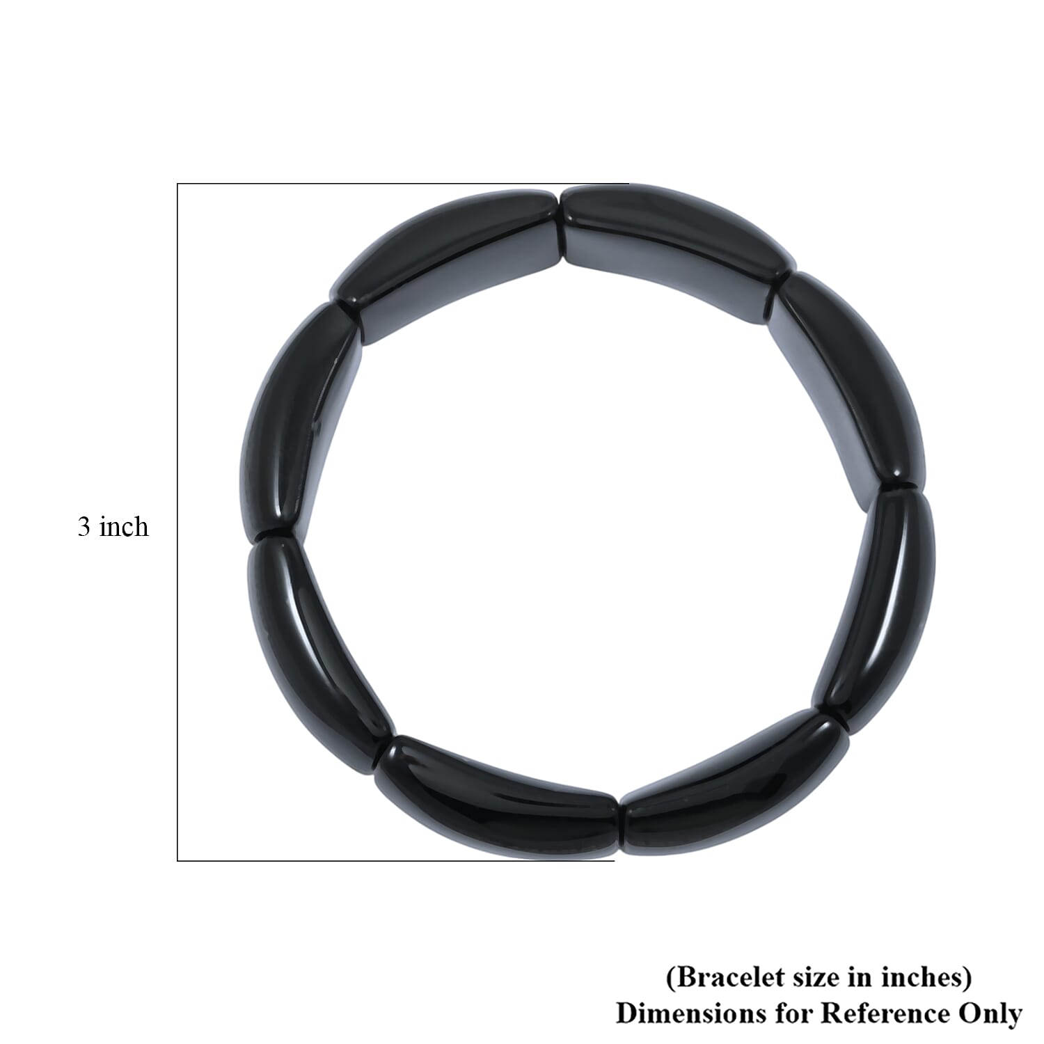 Black Obsidian 238.25 ctw Bridge Stretch Bracelet (6-7In)