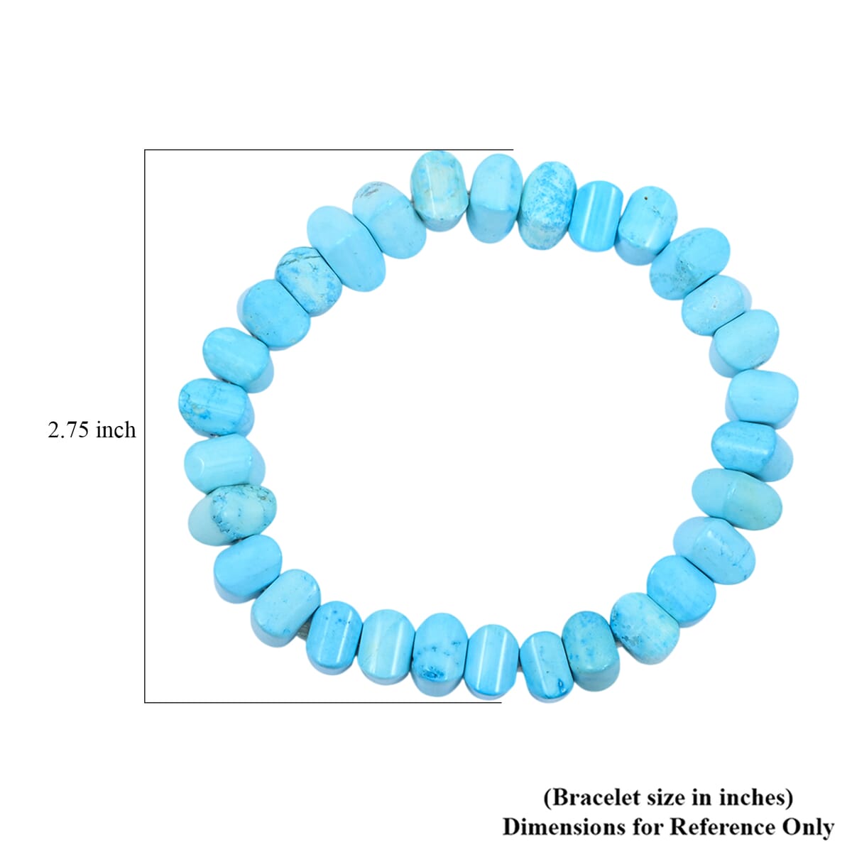 Turquoise 122.50 ctw Faceted Pumpkin Stretch Bracelet (6-7In) image number 3