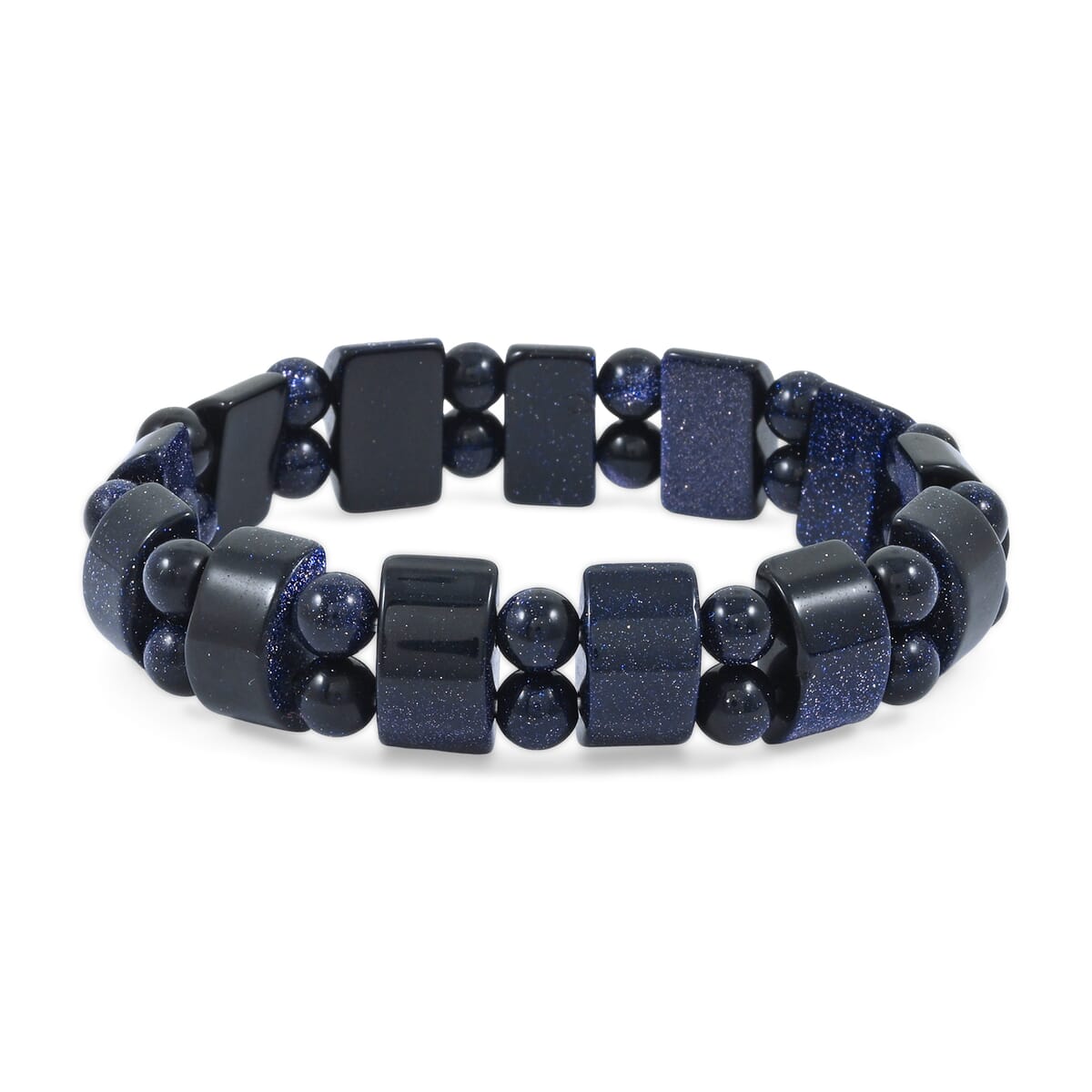 Tanker Blue Sandstone 138.20 ctw Stretch Bracelet (6-7In) image number 0