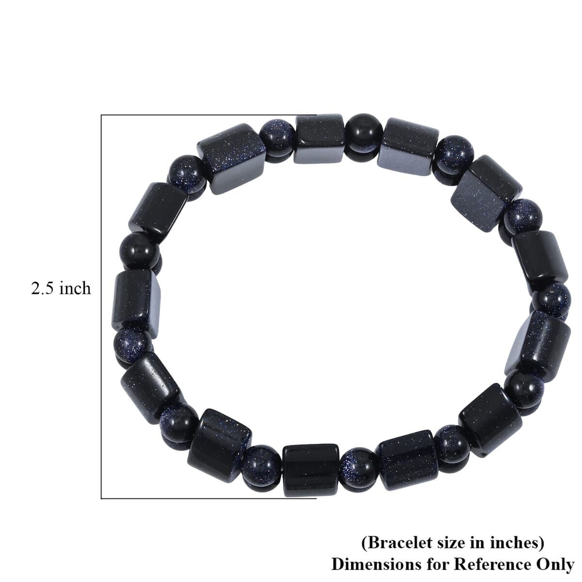 Tanker Blue Sandstone 138.20 ctw Stretch Bracelet (6-7In) image number 3