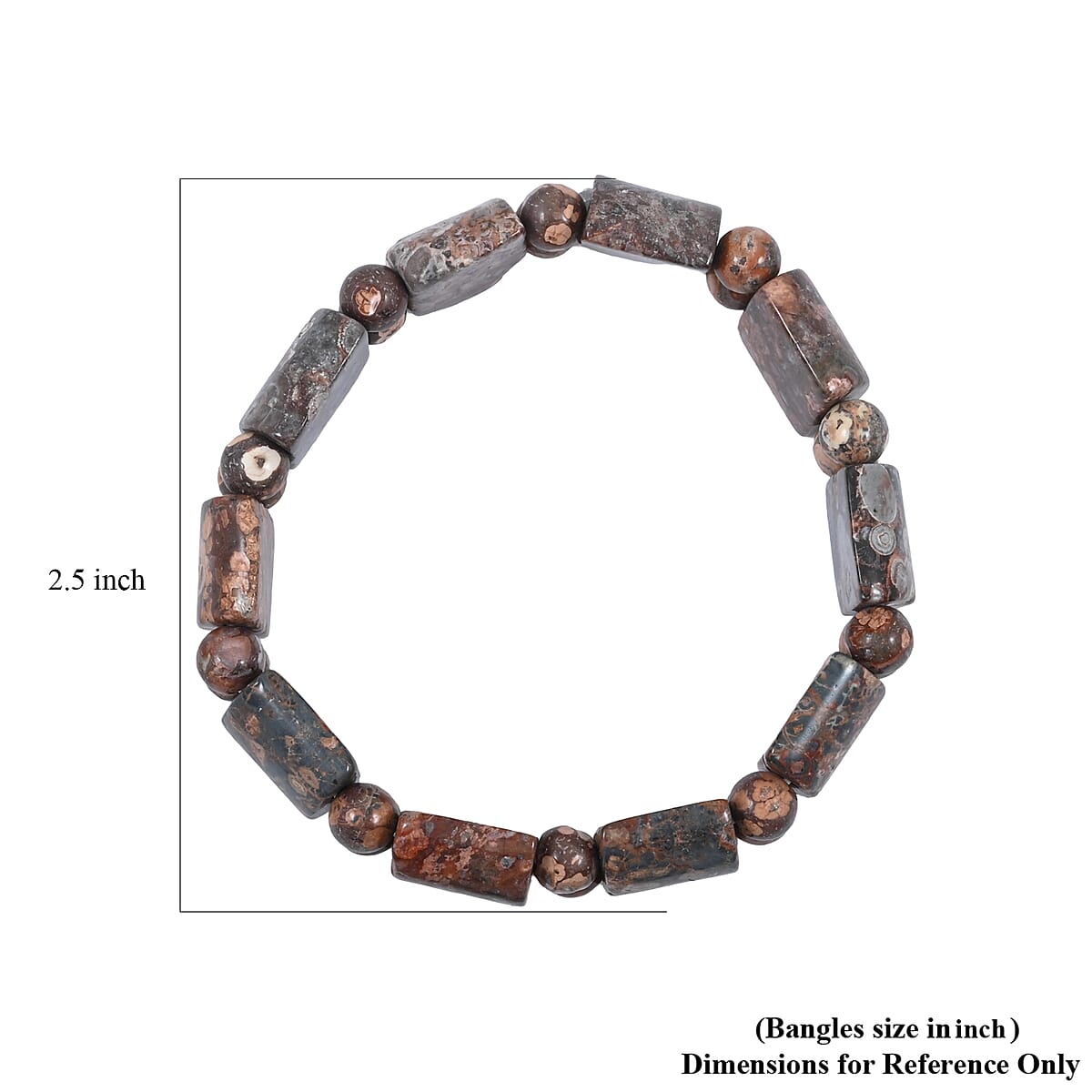 Tanker Leopard Skin Jasper 137.75 ctw Stretch Bracelet (6-7In) image number 4