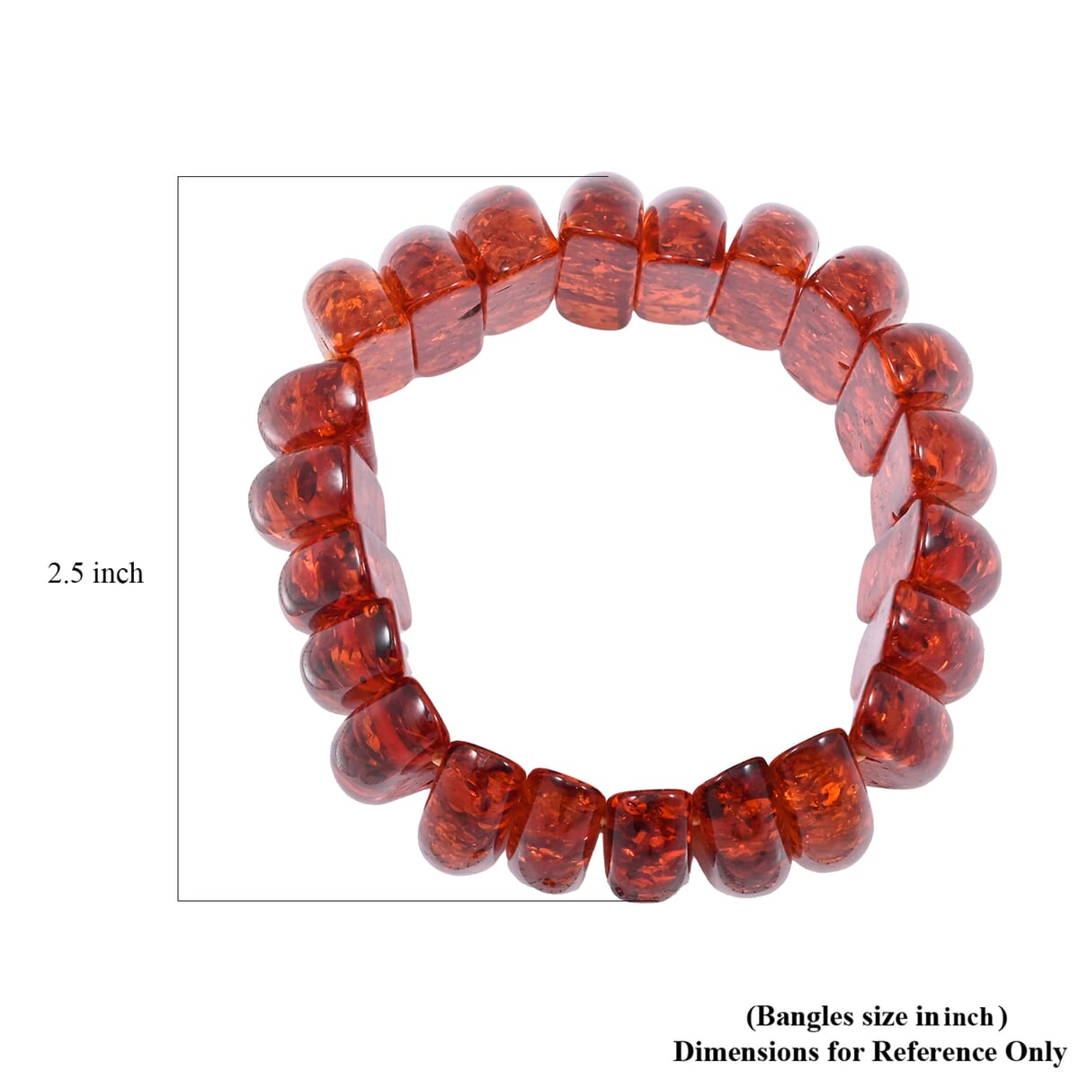 Simulated Amber Long Oval Stretch Bracelet (6-7In) image number 4