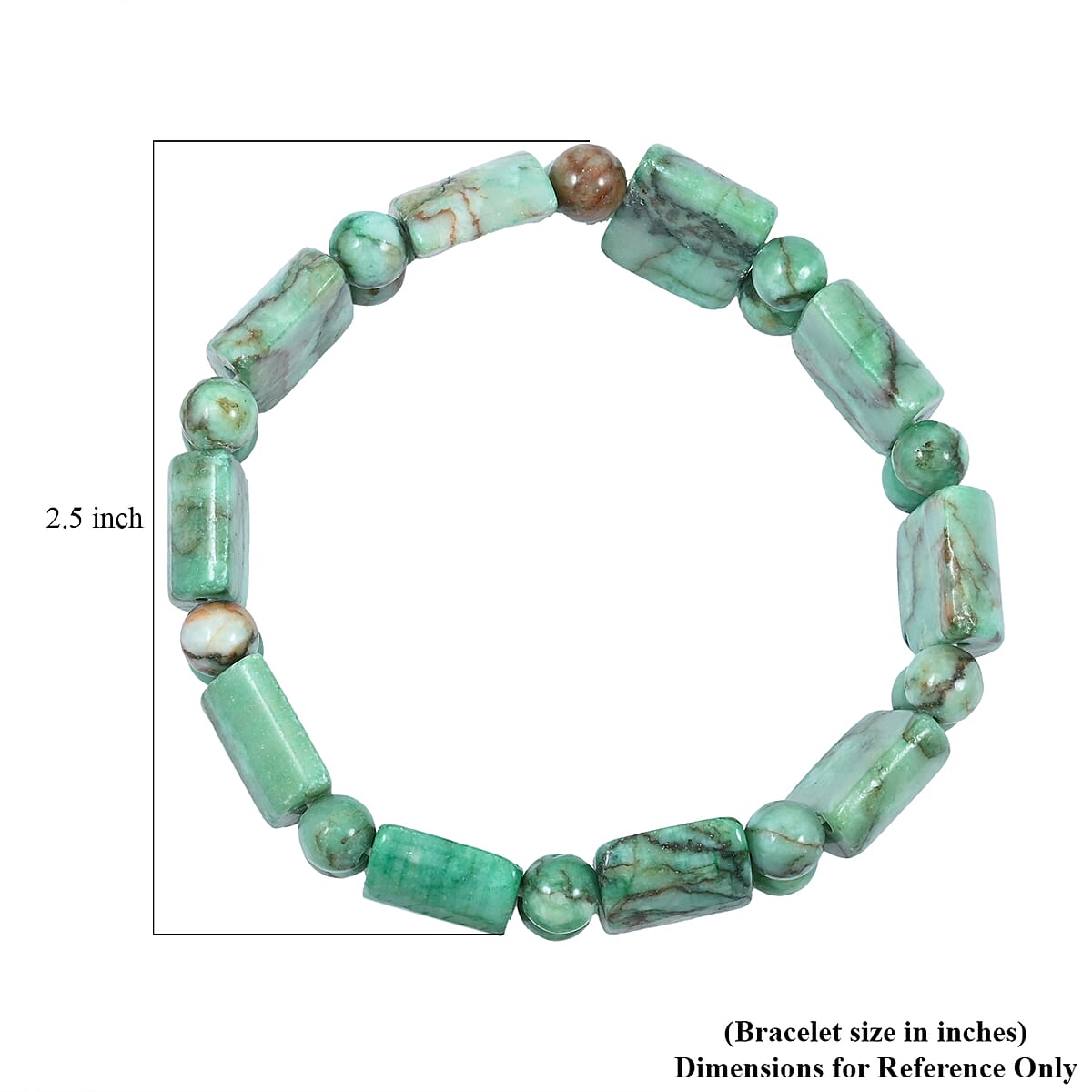 Green Matrix Jasper 148.95 ctw Tanker Plain Bracelet (6-7In) image number 3
