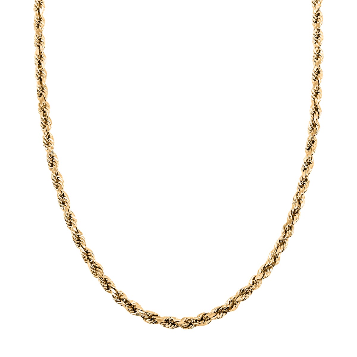14K Yellow Gold 4mm Rope Chain Necklace 24 Inches 8 Grams image number 1