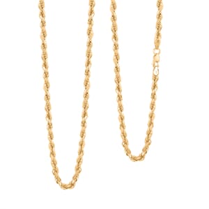 14K Yellow Gold 4mm Rope Chain Necklace 26 Inches 8.10 Grams