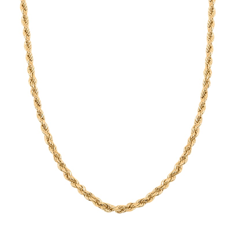 14K Yellow Gold 4mm Rope Chain Necklace 26 Inches 8.10 Grams