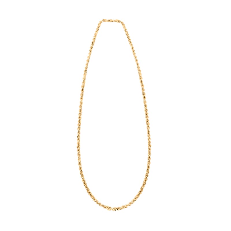 14K Yellow Gold 4mm Rope Chain Necklace 26 Inches 8.10 Grams