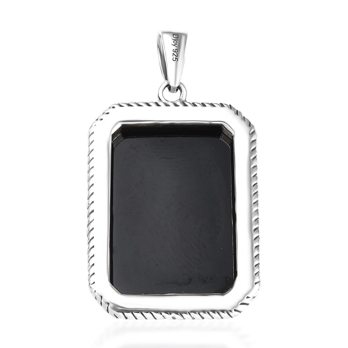 D’joy Artisan Crafted Thai Black Spinel 29.50 ctw Men's Pendant without Chain in Sterling Silver  image number 4