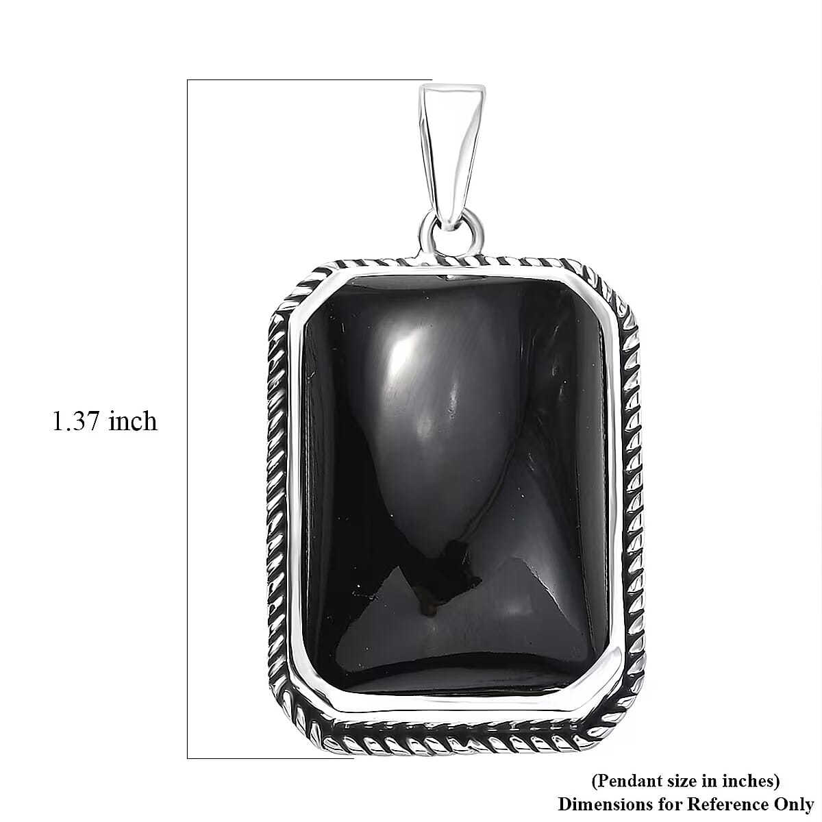 D'Joy Artisan Crafted Thai Black Spinel 29.50 ctw Men's Pendant without Chain in Sterling Silver  image number 6