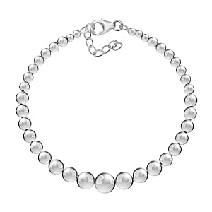 Graduated Beaded Bracelet in Sterling Silver (7.50 In) 9.10 Grams