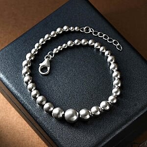 Graduated Beaded Bracelet in Sterling Silver (7.50 In) 9.10 Grams