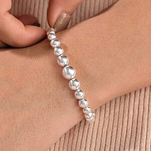 Graduated Beaded Bracelet in Sterling Silver (7.50 In) 9.10 Grams