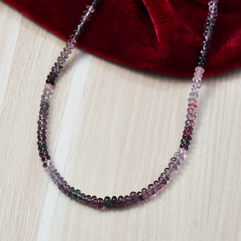 Luxoro AAA Multi Spinel 72.00 ctw Beaded Necklace in 14K Yellow Gold 18 Inches