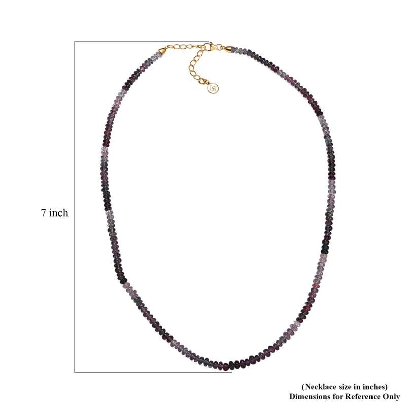 Luxoro AAA Multi Spinel 72.00 ctw Beaded Necklace in 14K Yellow Gold 18 Inches
