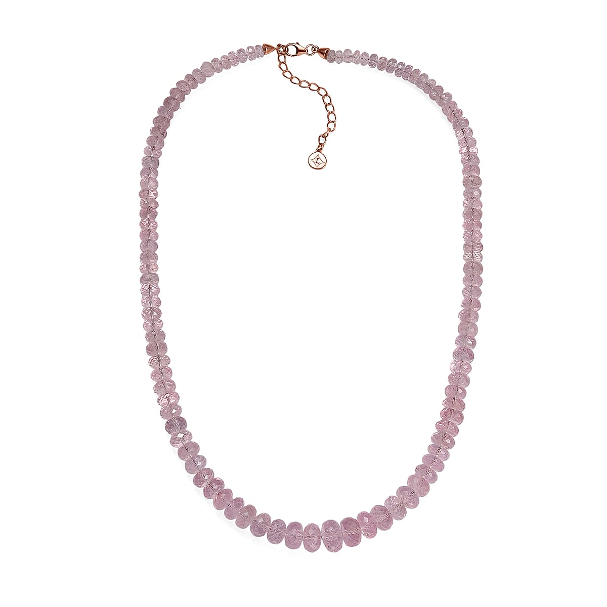 Luxoro AAA Pink Morganite 170.00 ctw Beaded Necklace in 14K Rose Gold 18-20 Inches image number 3