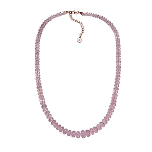 Luxoro AAAA Pink Morganite 170.00 ctw Beaded Necklace in 14K Rose Gold 18-20 Inches