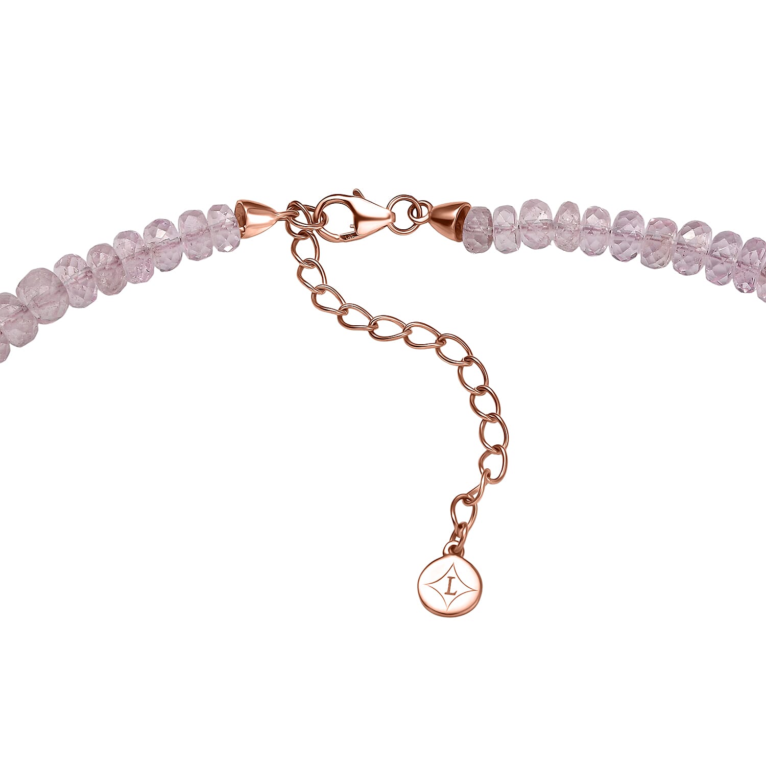Collection Certified Luxoro AAAA Pink Morganite 170.00 ctw Beaded Necklace in 14K Rose Gold 18-20 Inches
